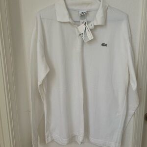 Lacoste White Polo with Iconic Logo
